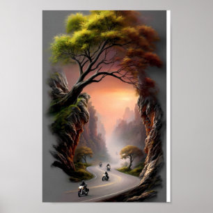 Freiheitsflüstern auf Bergstraßen Poster