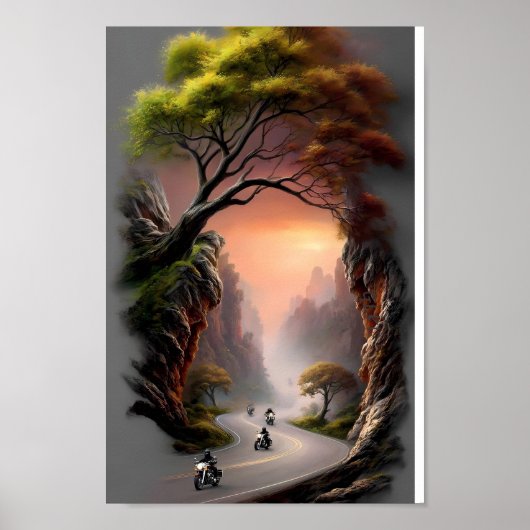Freiheitsflüstern auf Bergstraßen Poster (Vorne)