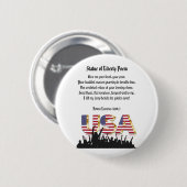 Freiheitsgedicht, eine Nation von Einwanderern Button (Vorne & Hinten)
