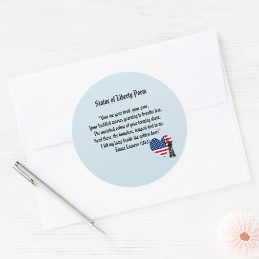 Freiheitsgedicht Runder Aufkleber (Umschlag)