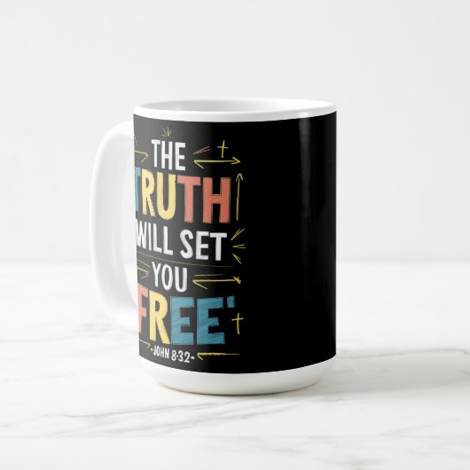 Freiheitsgefühl: Die Wahrheit Set dir frei Kaffeetasse (Vorderseite Links)