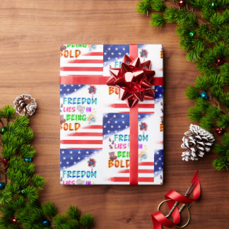 Freiheitsgeschenk liegt darin, mutig zu sein geschenkpapier