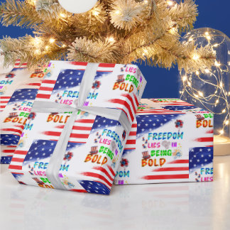 Freiheitsgeschenk liegt darin, mutig zu sein geschenkpapier