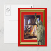 Freiheitsglocke und -statue postkarte (Vorne/Hinten)
