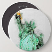 Freiheitsgrabstatue Nah-up Portrait Button (Vorne & Hinten)