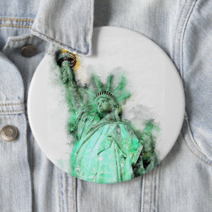 Freiheitsgrabstatue Nah-up Portrait Button