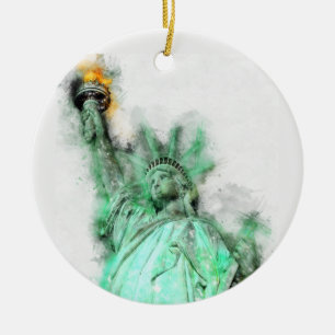 Freiheitsgrabstatue Nah-up Portrait Keramik Ornament