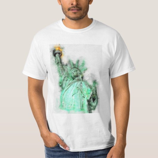 Freiheitsgrabstatue Nah-up Portrait T-Shirt (Vorderseite)