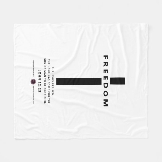 Freiheitskreuz Fleecedecke (Vorderseite (Horizontal))