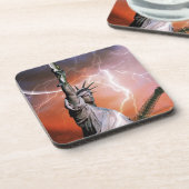 Freiheitslichtstatue. Getränkeuntersetzer (Linke Seite)