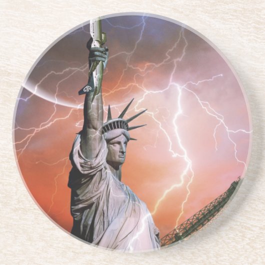 Freiheitslichtstatue. Sandstein Untersetzer (Vorne)