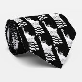 Freiheitsmuster Schwarz-Weiß-Elegant Krawatte (Gerollt)