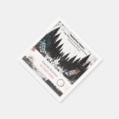 Freiheitspfade Holzfäller-Lagerfeuer-Dekor Serviette (Ecke)