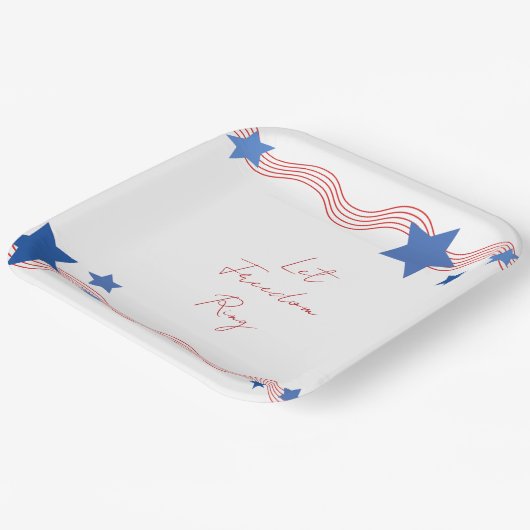 Freiheitsring am 4. Juli lass Party Pappteller (Gewinkelt)