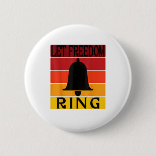 Freiheitsring im Retro-Sonnenuntergang gelassen Button