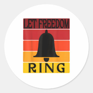Freiheitsring im Retro-Sonnenuntergang gelassen Runder Aufkleber