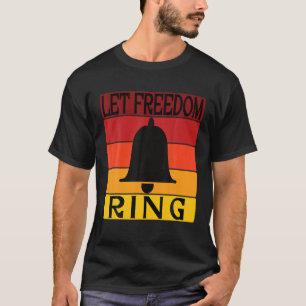 Freiheitsring im Retro-Sonnenuntergang gelassen T-Shirt