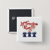 Freiheitsring lass - Rot, Weiß und Blau Button (Vorne & Hinten)