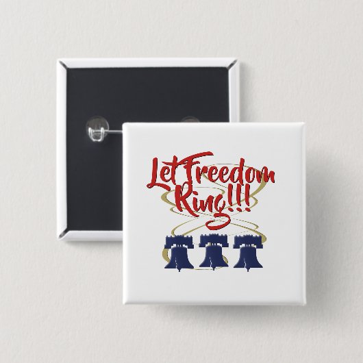 Freiheitsring lass - Rot, Weiß und Blau Button (Vorne & Hinten)