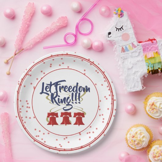 Freiheitsring lass - Rot, Weiß und Blau Pappteller (Party)
