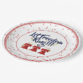 Freiheitsring lass - Rot, Weiß und Blau Pappteller (Schrägansicht)