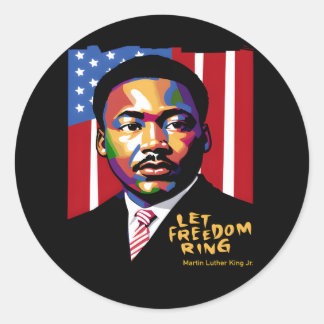 Freiheitsring-Zitat gelassen Runder Aufkleber