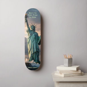 Freiheitsstatue 1776–2026 Freedom Skate Art Skateboard