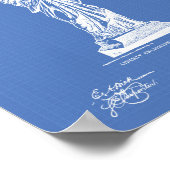 Freiheitsstatue 1879 Patentart - Blueprint Poster (Ecke)