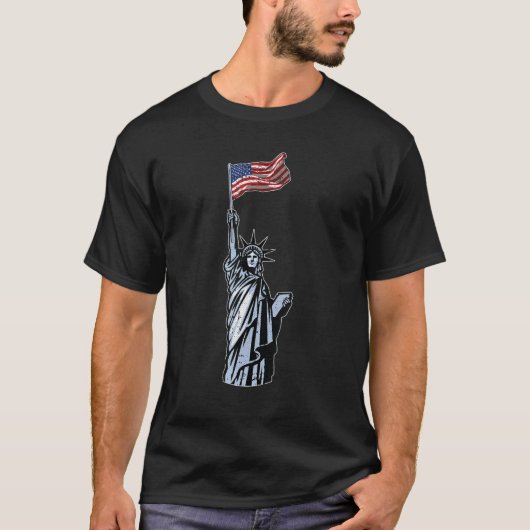 Freiheitsstatue 4. Juli Cooles PatriotikAmeri T-Shirt (Vorderseite)