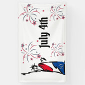 Freiheitsstatue 4. Juli Feuerwerk Banner (Vertikal)