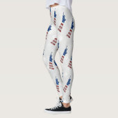 Freiheitsstatue 4. Juli Glitzer Leggings (Links)