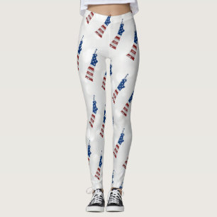 Freiheitsstatue 4. Juli Glitzer Leggings