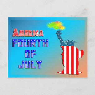 Freiheitsstatue 4. Juli Postkarte