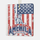 Freiheitsstatue Amerika - Land der Freiheit Keramikornament (Links)