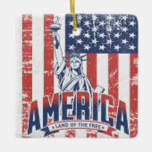 Freiheitsstatue Amerika - Land der Freiheit Keramikornament (Vorderseite)