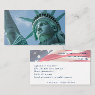 Freiheitsstatue & amerikanische Flagge Visitenkarte