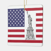 Freiheitsstatue & amerikanischer Flaggenverzierung Keramikornament (Links)
