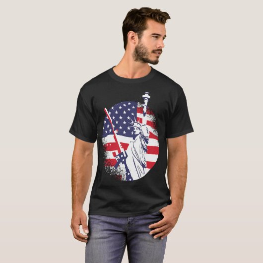 Freiheitsstatue AR 15 Pro Gun Zweiter Zusatzartike T-Shirt (Vorne ganz)