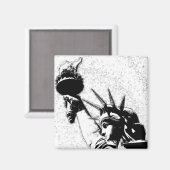 Freiheitsstatue B&W Magnet (Vorderseite/Rückseite)