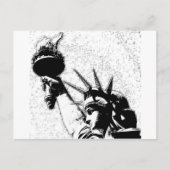 Freiheitsstatue B&W Postkarte (Vorderseite)