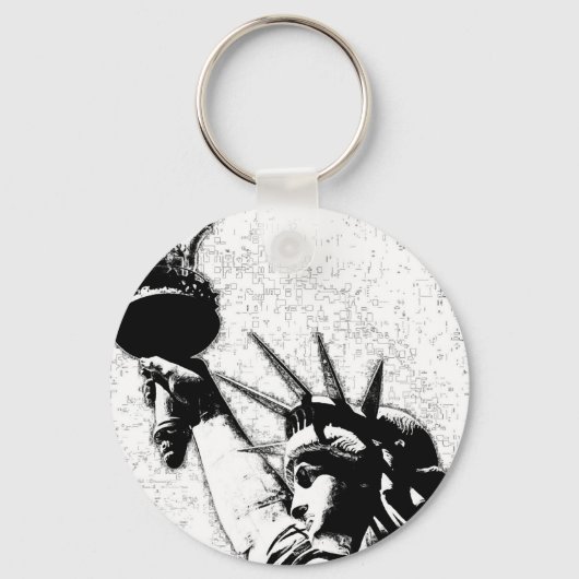 Freiheitsstatue B&W Schlüsselanhänger (Vorderseite)