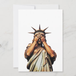 Freiheitsstatue bedeckt ihr Gesicht in Scham Karte