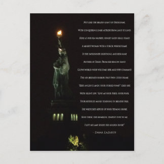 Freiheitsstatue bei Nacht/Emma Lazarus Gedicht Postkarte