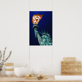 Freiheitsstatue beleuchtet ihre Torche für ASL Poster (Küche)