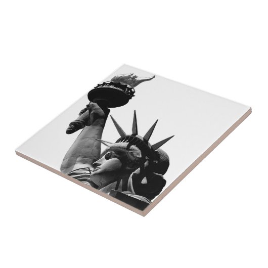 Freiheitsstatue Black & White Fliese (Seite)