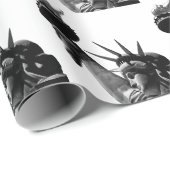 Freiheitsstatue Black & White Geschenkpapier (Rolleneckpunkt)