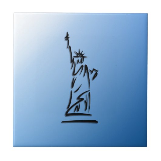 Freiheitsstatue Blau Fliese (Vorderseite)