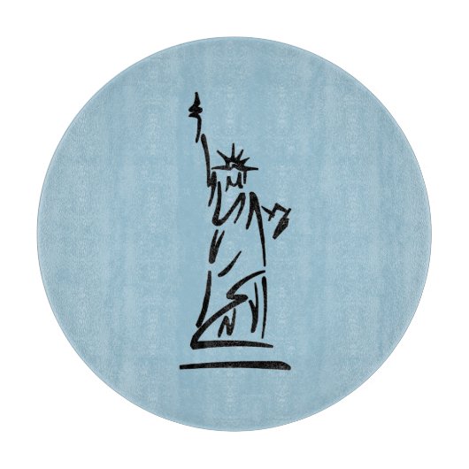 Freiheitsstatue Blau Schneidebrett (Vorderseite)