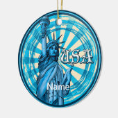 Freiheitsstatue Blue USA Keramik Ornament (Links)