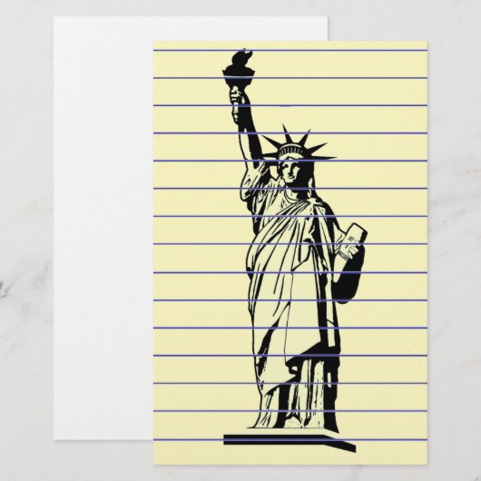 Freiheitsstatue Briefpapier (Vorne/Hinten)